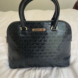 Michael Kors Glossy Black MK Satchel